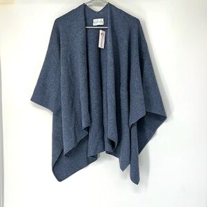 Giesswein NWT Blue Knit wool cape womens OS